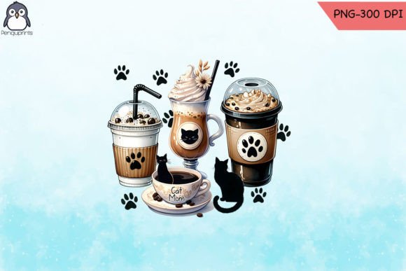 Cat Mom Coffee Drink: A Charming Embroidery Design
