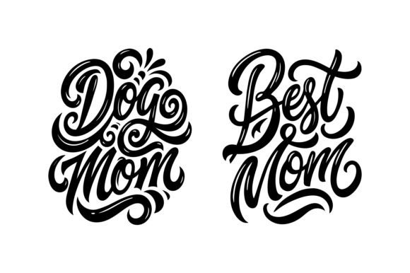 Reviewing Dog and Best Mom Calligraphy